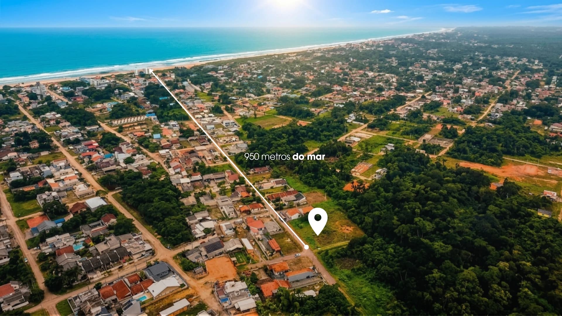 TERRENO PRONTO PARA CONSTRUIR A 950m DO MAR